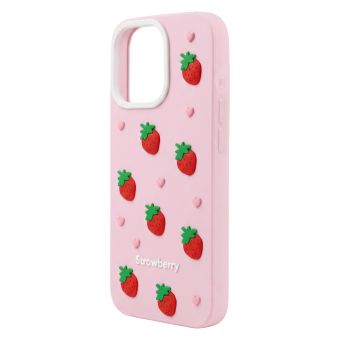 Obal Strawberry Apple iPhone 13/14/15 ružový