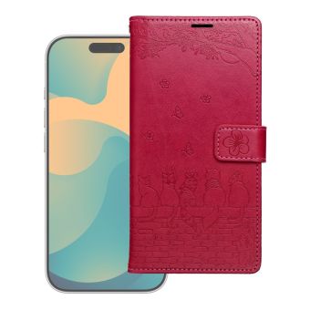 Obal MEZZO Book Xiaomi Redmi Note 15 4G mačky červený