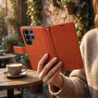 Obal MEZZO Book Samsung Galaxy A37 5G A376 mačky hnedý