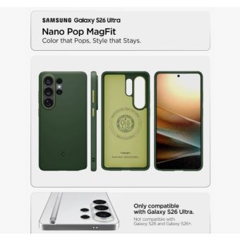 Obal Spigen Nano Pop Mag MagSafe Samsung Galaxy S26 Ultra 5G S948 zelený