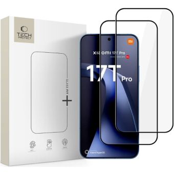 Ochranné sklo Tech-Protect Glass Fit+ Xiaomi 17T Pro čierne (2ks)