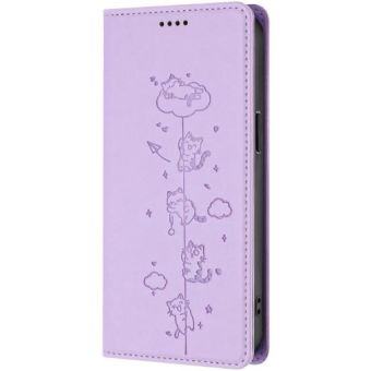 Obal Mezzo Book RFID Honor Magic8 Lite/X70/X9d vzor mačky fialový