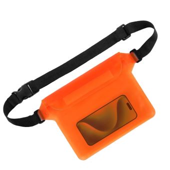 Vodeodolné puzdro na pláž a k vode IPX8, 22 x 15.5 cm - oranžové
