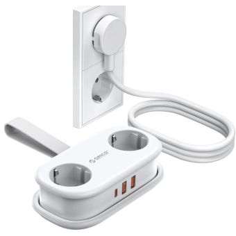 Orico AP3 20W GaN 5in1 Power Strip, 2xAC + 2xUSB-A + 1xUSB-C, biela