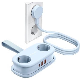 Orico AP3 20W GaN 5in1 Power Strip, 2xAC + 2xUSB-A + 1xUSB-C, modrá