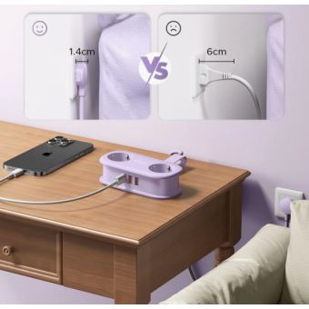Orico AP3 20W GaN 5in1 Power Strip, 2xAC + 2xUSB-A + 1xUSB-C, fialová