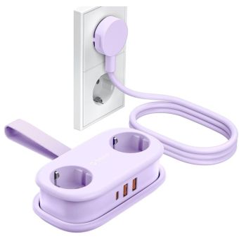 Orico AP3 20W GaN 5in1 Power Strip, 2xAC + 2xUSB-A + 1xUSB-C, fialová
