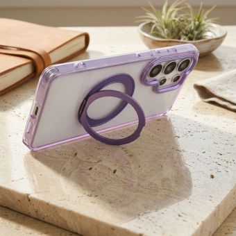 Obal Frame Circle Stand MagSafe Samsung Galaxy A37 5G A376 fialový