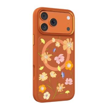 Obal Mutural Flora MagSafe Apple iPhone 17 Pro oranžový