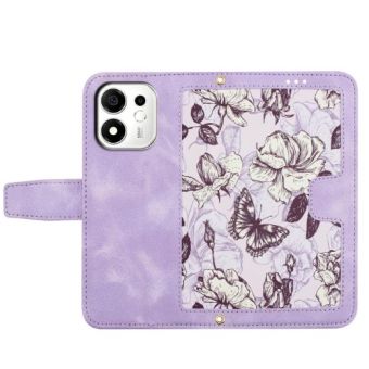 Obal Floral Book Honor 600 Smart 5G fialový