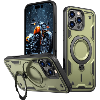 Obal Hybrid Armor Ring MagSafe Apple iPhone 16 Pro Max zelený