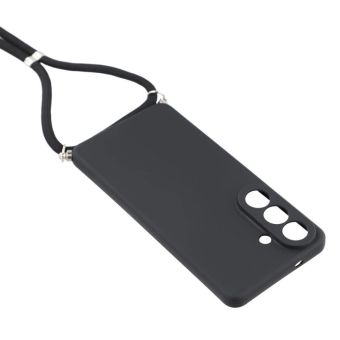 Obal Crossbody Silicone TPU Samsung Galaxy A57 5G A576 čierny