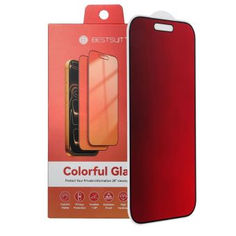 Ochranné sklo Bestsuit Flexible Hybrid 5D Colorfull Privacy 180 Apple iPhone 13/13 Pro/14/16e/17e purpurové