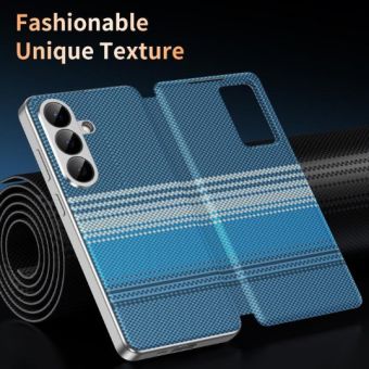 Obal Rainbow Plaid Vegan View Book Samsung Galaxy A57 5G A576 modrý