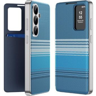 Obal Rainbow Plaid Vegan View Book Samsung Galaxy A57 5G A576 modrý