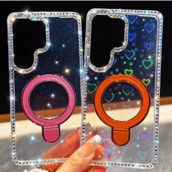 Rhinestone IMD 360 Ring Holder  Diamond Strap TPU/TPC Samsung A57 - transparentný hviezdy