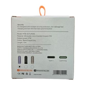 Mietubl MTB-DCTLPD05 USB-C/Lightning PD27W 1m fialový