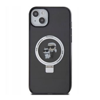 Obal Karl Lagerfeld Ring Stand Karl&Choupette MagSafe Apple iPhone 13/14/15 čierny
