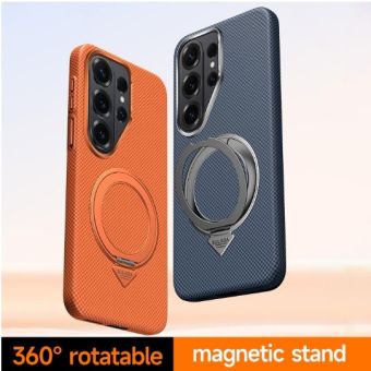 Obal SULADA Aramid Grid Texture Rotation MagSafe Holder Samsung Galaxy S26 Ultra 5G S948 modrý