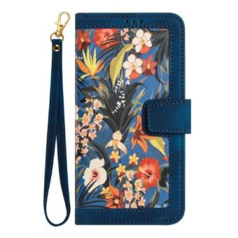 Obal Floral Book Xiaomi Redmi 17 4G/5G tmavomodrý