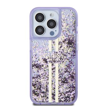 Guess PC/TPU Liquid Glitter Gold Stripe Apple iPhone 15 Pro Max GUHCP15XLFCSEGU Purple