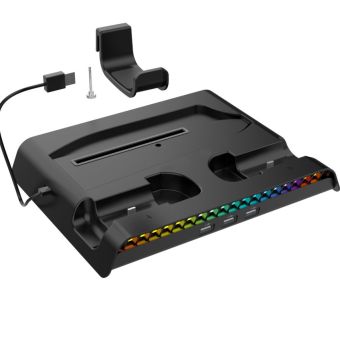iPega P5S006 multifunkčný nabíjací RGB stojan s chladením pre PS5 Slim Black