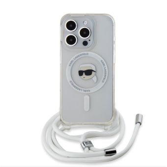 Karl Lagerfeld IML Crossbody Karl Head MagSafe Apple iPhone 15 Pro KLHMP15LHCKHNT Transparent