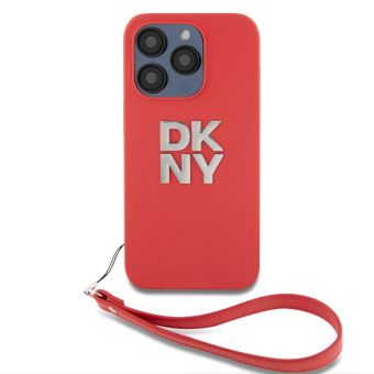 DKNY PU Leather Stack Logo Wrist Strap Apple iPhone 15 Pro Max DKHCP15XPBSWSP Pink