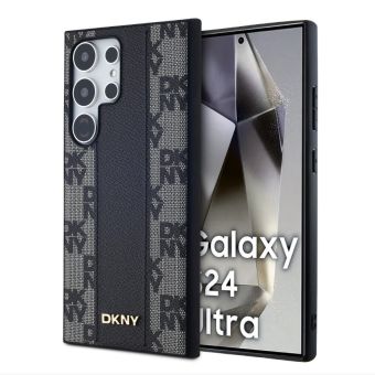 DKNY PU Leather Checkered Pattern Magsafe Samsung Galaxy S24 Ultra 5G S928 DKHMS24LPCPVSLK Black