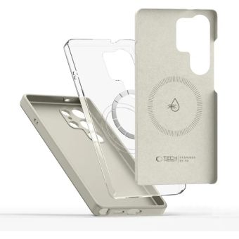 Tech-Protect Liquid Silicone MagSafe Samsung Galaxy S25 Ultra 5G S938 Cosmic Latte