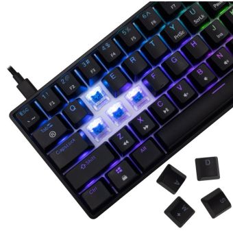 WHITE SHARK GK-2022 SHINOBI Blue, USB-C, RGB, US, mechanická, čierna