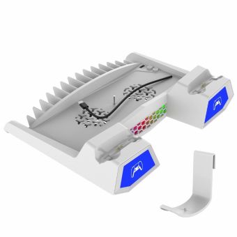 iPega P5S023, multifunkčný nabíjací RGB stojan s chladením PS5/PS5 Slim White (Poškodené Balenie)