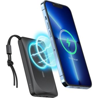 VEGER 10000 mAh s indukčným nabíjaním kompatibilná s MagSafe PD QC3.0 2A 20W MagOn (VP1151/W1151) čierna