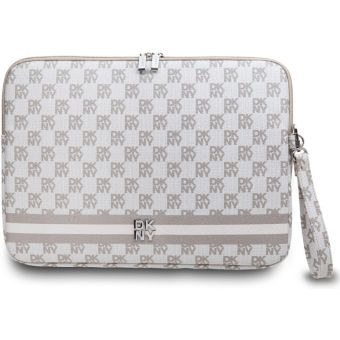 DKNY PU Leather Checkered Pattern and Stripe Computer Bag 15/16" DKCS16PVSHLE Beige