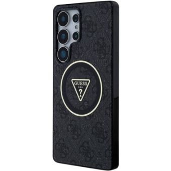 Guess IML 4G Glitter and Triangle Logo MagSafe Samsung Galaxy S25 Ultra 5G S938 GUHMS25LHG4PRTGK Black