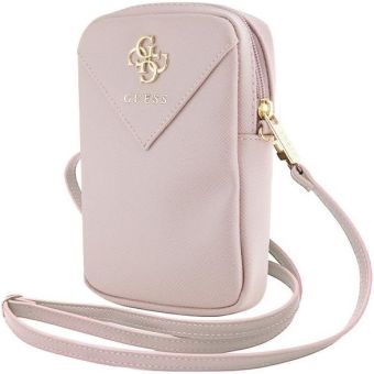 Guess PU Grained 4G Metal Logo Wallet Phone Bag Zipper GUWBZPGSTEGP Pink