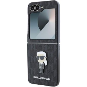 Karl Lagerfeld PU Saffiano Monogram Ikonik Samsung Galaxy Z Flip6 5G F741 KLHCZF6SAPKINPK Black