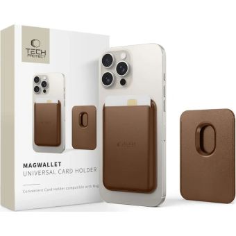 Tech-Protect MagWallet MagSafe Universal Magnetic Card Holder Brown