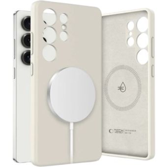 Tech-Protect Liquid Silicone MagSafe Samsung Galaxy S25 Ultra 5G S938 Cosmic Latte