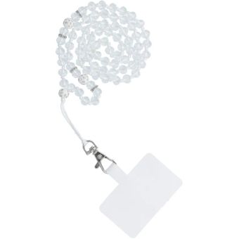 CRYSTAL DIAMOND pendant for the phone 74cm (37cm in the loop) white