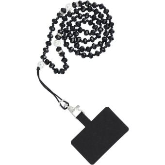 CRYSTAL DIAMOND pendant for the phone 74cm (37cm in the loop) black
