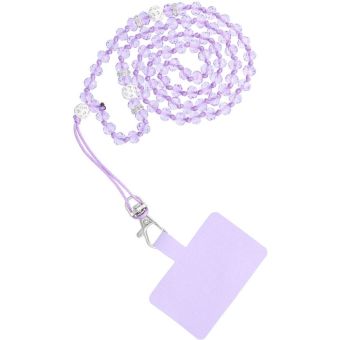 CRYSTAL DIAMOND pendant for the phone 74cm (37cm in the loop) purple
