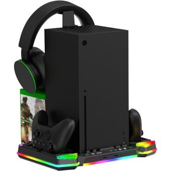 iPega XBX025S, multifunkčný nabíjací RGB stojan s chladením pre Xbox X
