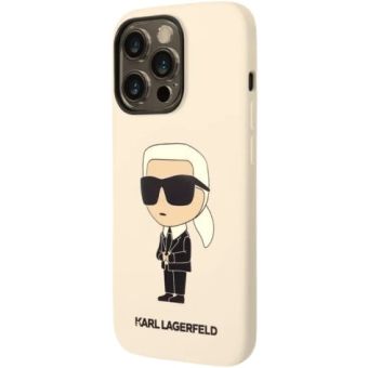 Karl Lagerfeld Liquid Silicone Ikonik NFT Apple iPhone 15 Beige