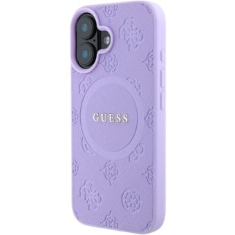 Guess Saffiano Peony Stamp MagSafe Apple iPhone 16 GUHMP16SPSAPSMEU Purple