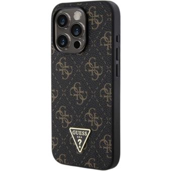 Guess PU Leather 4G Triangle Metal Logo Apple iPhone 16 Pro GUHCP16LPG4GPK Black