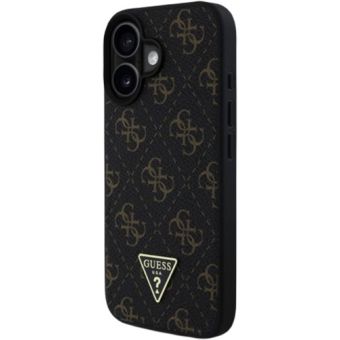 Guess PU Leather 4G Triangle Metal Logo Apple iPhone 16 GUHCP16SPG4GPK Black