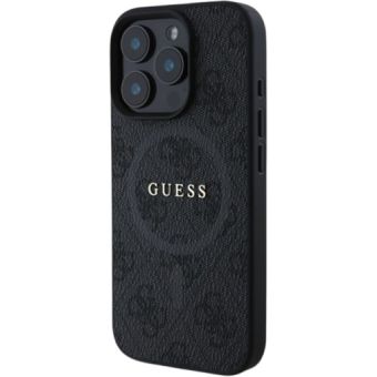 Guess PU Leather 4G Colored Ring MagSafe Apple iPhone 16 Pro GUHMP16LG4GFRK Black