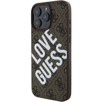 Guess PU Leather 4G Big Love Logo MagSafe Apple iPhone 16 Pro GUHMP16LP4PLGWW Brown
