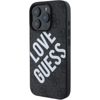 Guess PU Leather 4G Big Love Logo MagSafe Apple iPhone 16 Pro GUHMP16LP4PLGWK Black